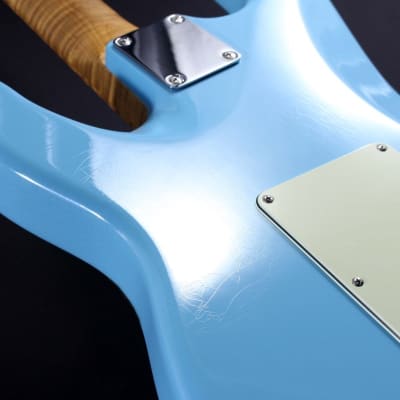 Suhr Guitars JE-Line Classic S Antique Roasted Flame Maple HSS (Daphne Blue/Maple)#72317 image 9