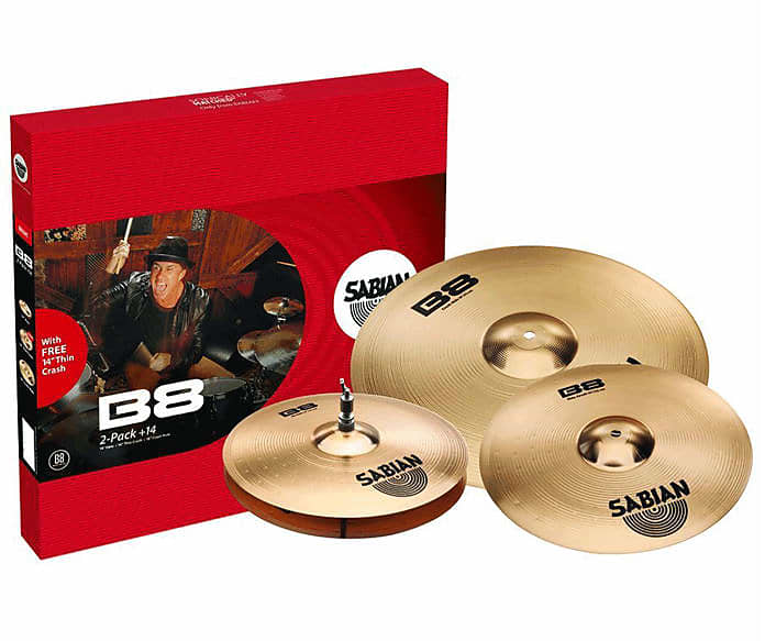 Sabian b8 4 cymbal pack, Brilliant Finish. includes 18" Crash | Reverb