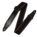 Levy's MSSC80-BLK  - Cotton 2" Strap, Black with Contrast White Stitching
