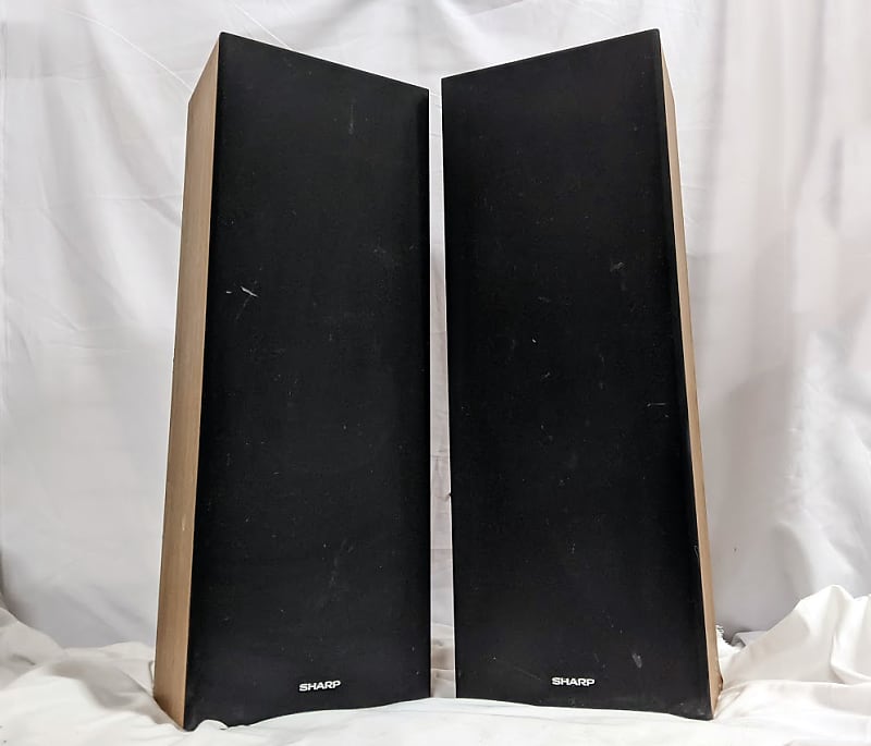 Vintage Pair of Sharp CP-2700P Floor Speakers - 25 Watts - Woodgrain image 1