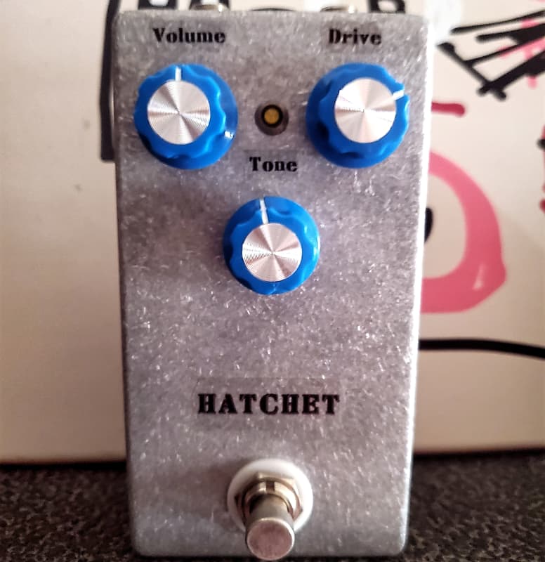 RCO Pedals Hatchet Overdrive 2021 raw with blue knobs OD Reverb