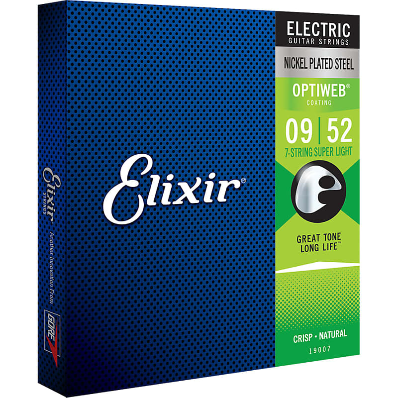 Elixir Optiweb Nickel Electric Guitar Strings 9-52 (7 String) image 1