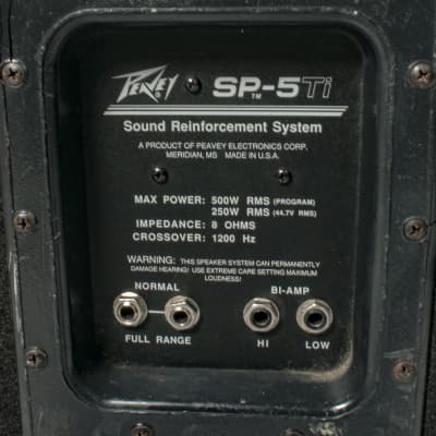Peavey - SP-5 - 15" Bi-Ampable Passive PA Speaker, 500w, 8ohm - x4309 - USED image 7