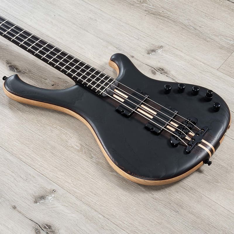 Mayones Viking 4 Bass, Ebony Fretboard, Velvetrone Stark 4 Pickups,  Monolith Black Matt Ash