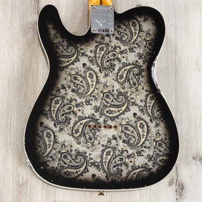Fender Custom Shop Limited Edition Dual P90 Tele Relic Guitar, Black Paisley image 4