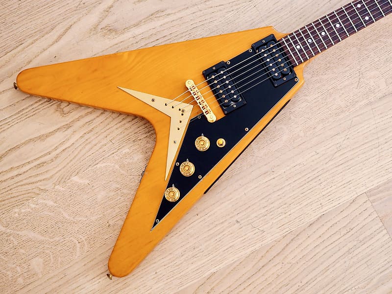 1977 Greco Flying V FV900 Vintage Guitar Natural Ash Japan Fujigen