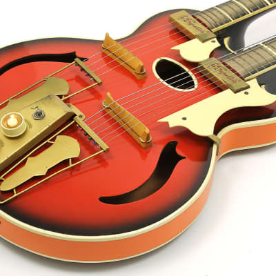 Supertron Double Neck Guitar Mando 1961 Redburst image 11