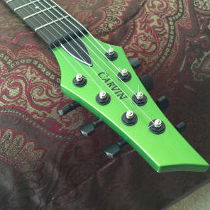 2012 Carvin DC700 7 string guitar Radiation Green with official hardshell case. Excellent condition! image 9