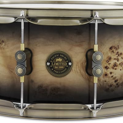 PDP Limited Mapa Burl Snare Drum - 5.5-inch x 14-inch  Mapa Burl to Black Burst Lacquer image 1