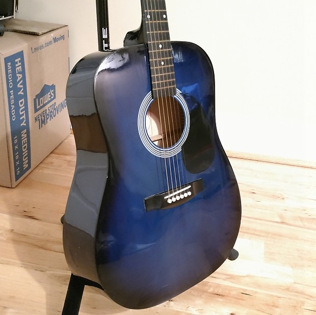 Johnson Acoustic JG610B Blue Black Sunburst Reverb