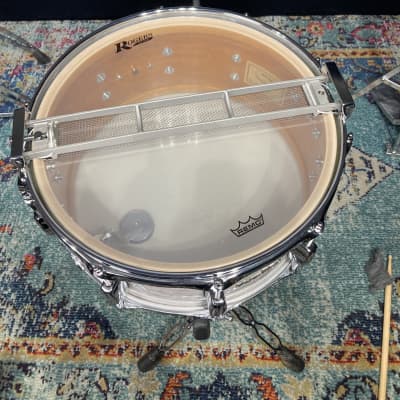 Rogers - 14x6.5" Dyna-Sonic Bread and Butter Lug Snare Drum, Reissue 2010's - White Marine Pearl image 14