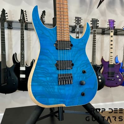 Skervesen Raptor 6 Electric Guitar w/ Case-See-Thru Blue image 3