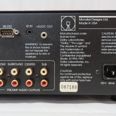 Acurus By Mondial Act 3 Surround Processor Preamplifier - Preamp w/ Remote image 8