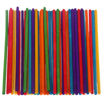 50pcs Colorful Wooden Popsicle Stick 15cm