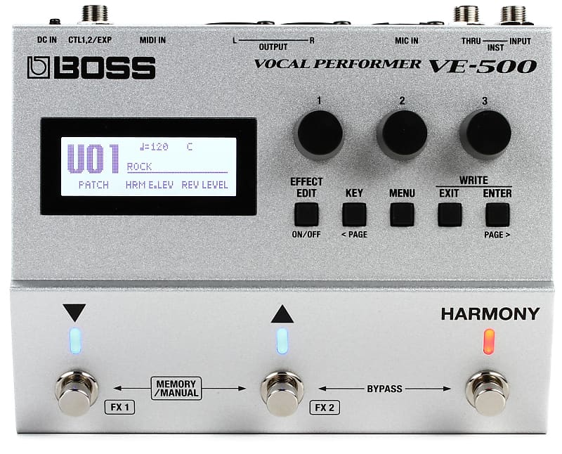 Boss VE500 Vocal Performer Effects Pedal (2pack) Bundle Reverb