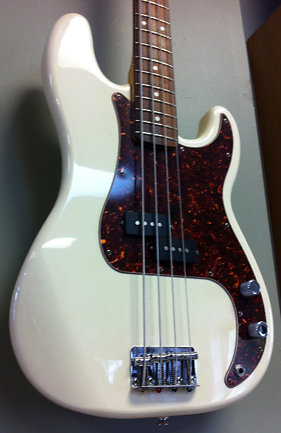 1994 Fender Squier Series Precision Bass P Bass Arctic White w/ bag image 1