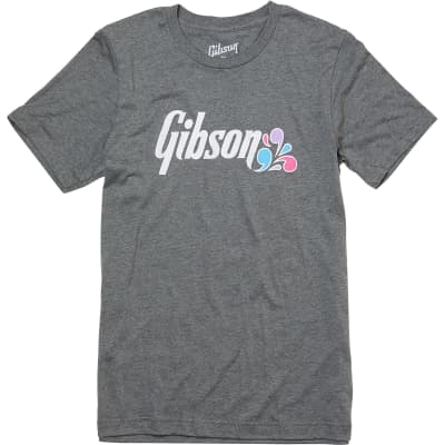 Gibson Floral Logo T-Shirt, Dark Grey, Small | Reverb