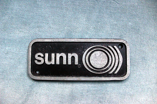 Vintage Sunn Amp Emblem Speaker Cabinet Logo Amplifier Badge Nameplate Enforcer Stinger PA Monitors image 1