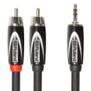 Roland Black Series Interconnect Cable, 1/8-inch TRS to Two RCA connectors - 10FT / RCC-10-352R