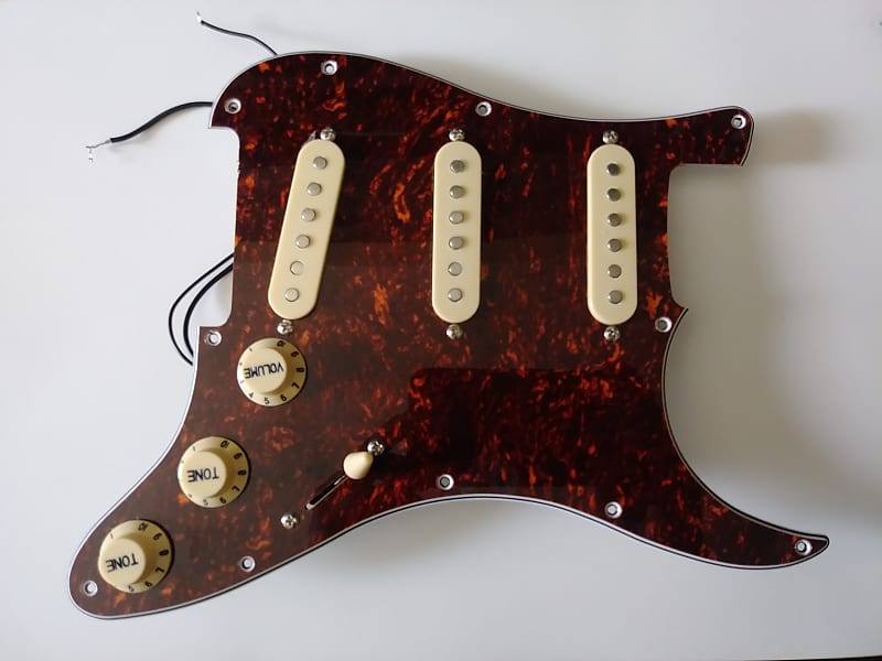 Strat Style SSS Guitar Pickguard,  Tortoise(Pickups from Jet JS-300) with screws image 1