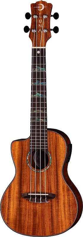 Luna Uke High Tide Concert Koa Left-Handed Ukulele with Preamp w/ Gig Bag