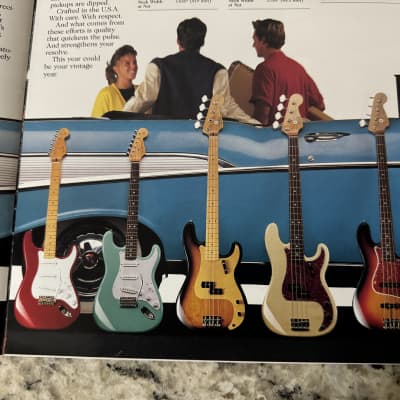 Fender Guitar Brochure Catalog 1988 reissue Stratocaster Telecaster Precision Jazz Bass P American standard Yngwie Malmsteen 52 62 57 Eric Clapton image 3