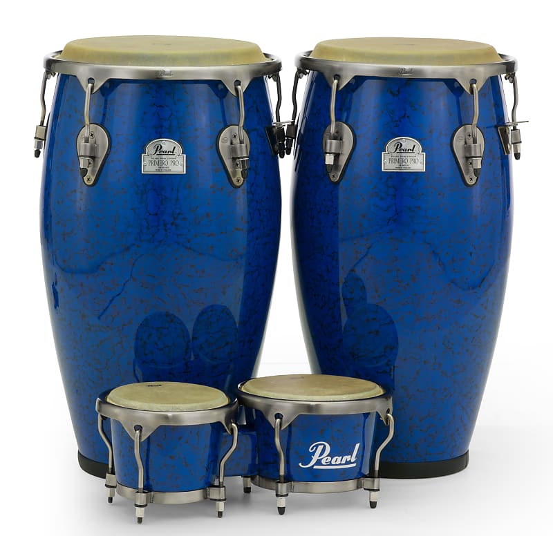 Pearl Primero Pro 5pc Blue Marble Fiberglass Drums Quinto