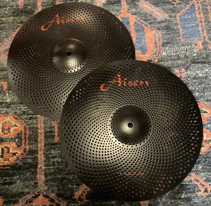 (MINT) Aisen 14” Low Volume Cymbals - Black image 1