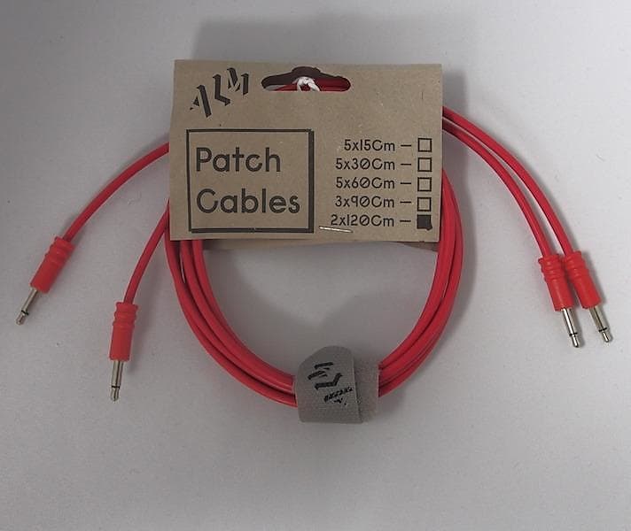 ALM-PC001x120 Pack of 2 x 120cm 3.5mm patch cables - RED image 1