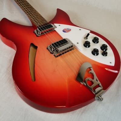 Rickenbacker 330 Fire Glo Thin-Line Semi-Hollow Electric Guitar, 2022 w/Oiled Rosewood Fretboard, HC image 7