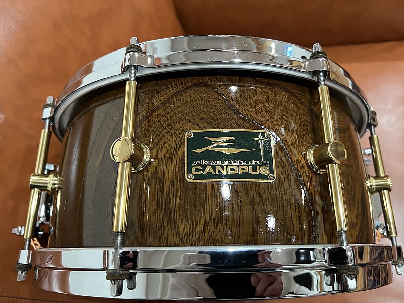 Canopus Zelkova 13 x 6.5 Snare Drum - Excellent - Rare Early Version