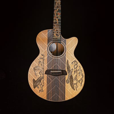 Blueberry Handmade  Acoustic Guitar with a combination Cedar, Rosewood and Alaskan Spruce Top and Mahogany Back and Sides Buit to Order in 90 Days for sale