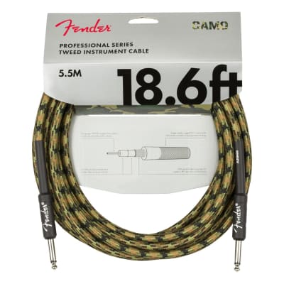 Fender Professional Series Instrument Cable Straight/Straight 18.6' Woodland Camo for sale