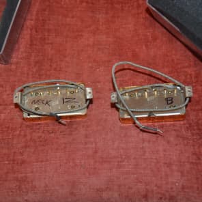 gibson pair of usa  hum buckers with gold pated covers gold image 4