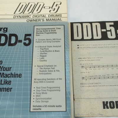KORG DDD-5 Dynamic Digital Drum Machine Vintage Manual Memory Cards Cassette image 3