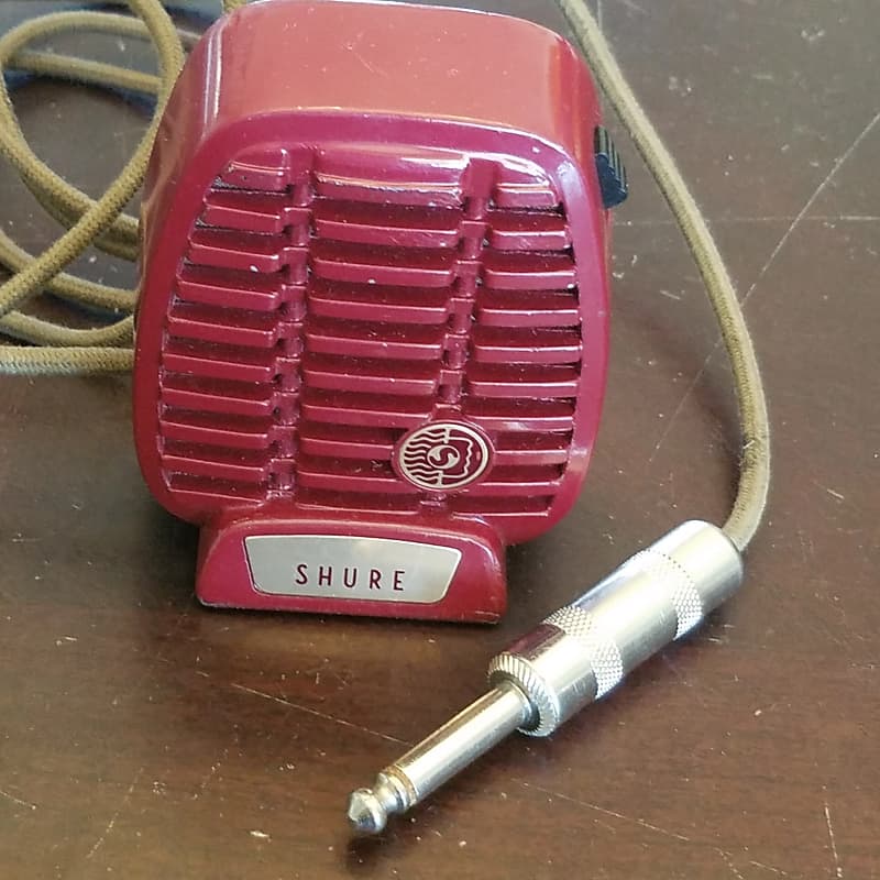 Shure 710S Crystal Microphone 1950s Red Paint | Reverb