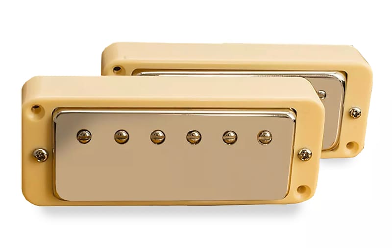 Mini Humbucker Conversion Set For P90 Cutout Coil Tap Nickel Covers Cream
