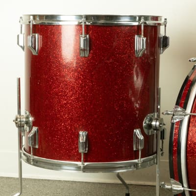 1960s Rogers Headliner Sparkling Red Pearl Drum Set image 4