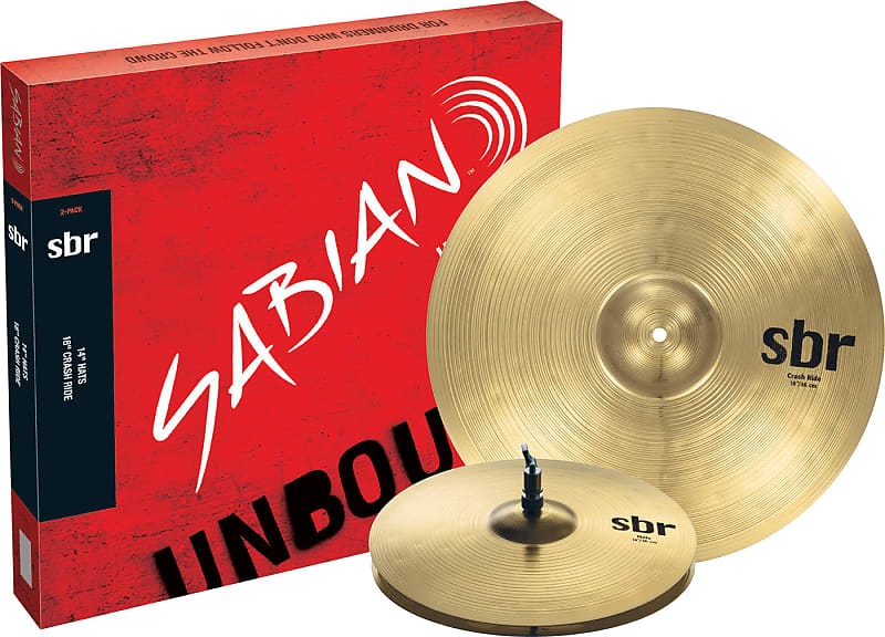 Sabian SBR5002 SBr 14" Hats And 18" Crash/Ride 2-Pack Cymbal Set image 1