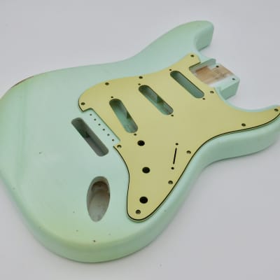 4lbs 4oz BloomDoom Nitro Lacquer Aged Relic Surf Green S-Style Vintage Custom Guitar Body image 6