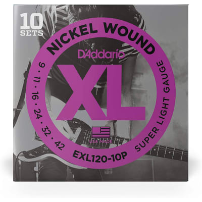 D'Addario 10-Pack Nickel Wound Electric Strings (Super Light 9-42) image 2