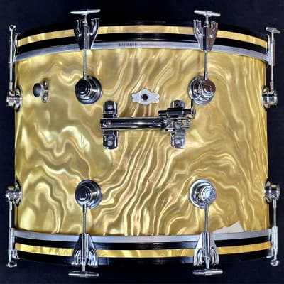 Camco 20/13/16" 1960's Oaklawn Era Drum Set - Gold Satin Flame image 5