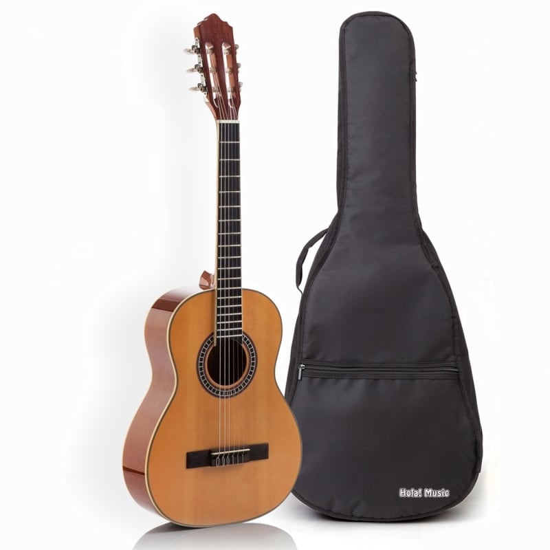 39 Inch Full Size Classical Acoustic Guitar Beginner Bundle Kit Spruce  Mahogany Body with Gig Bag Footstool Nylon Strings Capo Tuner for Adult