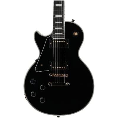 Epiphone Les Paul Custom Electric Guitar, Left-Handed, Ebony, with Gold Hardware image 1