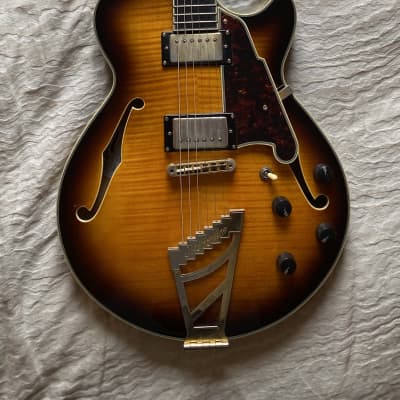 D'Angelico Excel SS Semi-Hollow with Stairstep Tailpiece, Gold Hardware 2015 Vintage Sunburst image 2