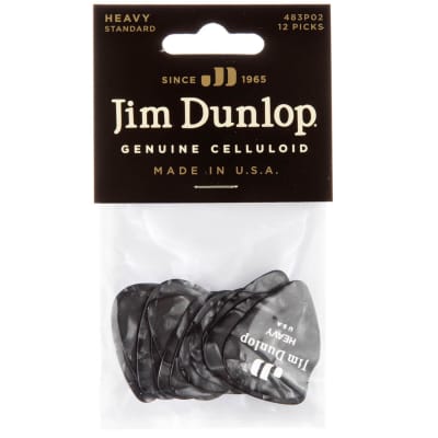 Jim Dunlop Celluloid Classic Picks - Heavy Black Pearl 12 Pack image 9
