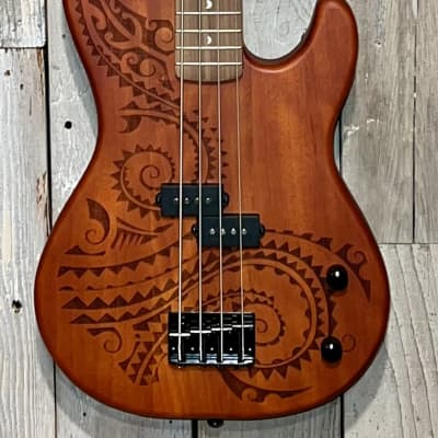Luna Tattoo Short Scale 30"  Bass Natural Satin  ,Cool Looking great Playing, In Stock & Ships Fast ! image 4