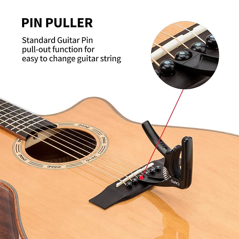 Universal Capo with Pick Holder, Bridge Pin Puller, & Gig Bag – Traveler  Guitar