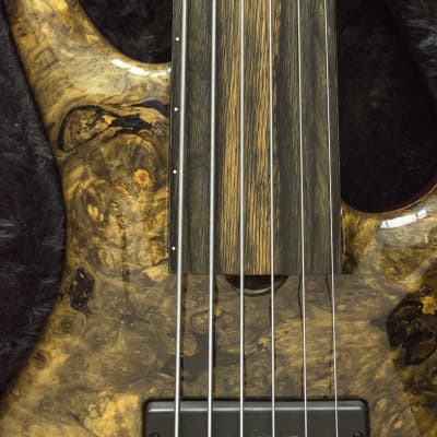 Roscoe Signature 6 Bass 6 String Fretless Burled Top Like New Burled Top image 2