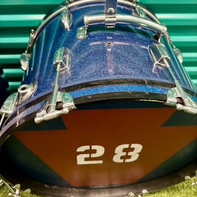 ⚡️Vintage Whitehall 4-Piece Drum Set 20" /12" / 13"/16" Made In Japan -Blue Sparkle⚡️ image 13